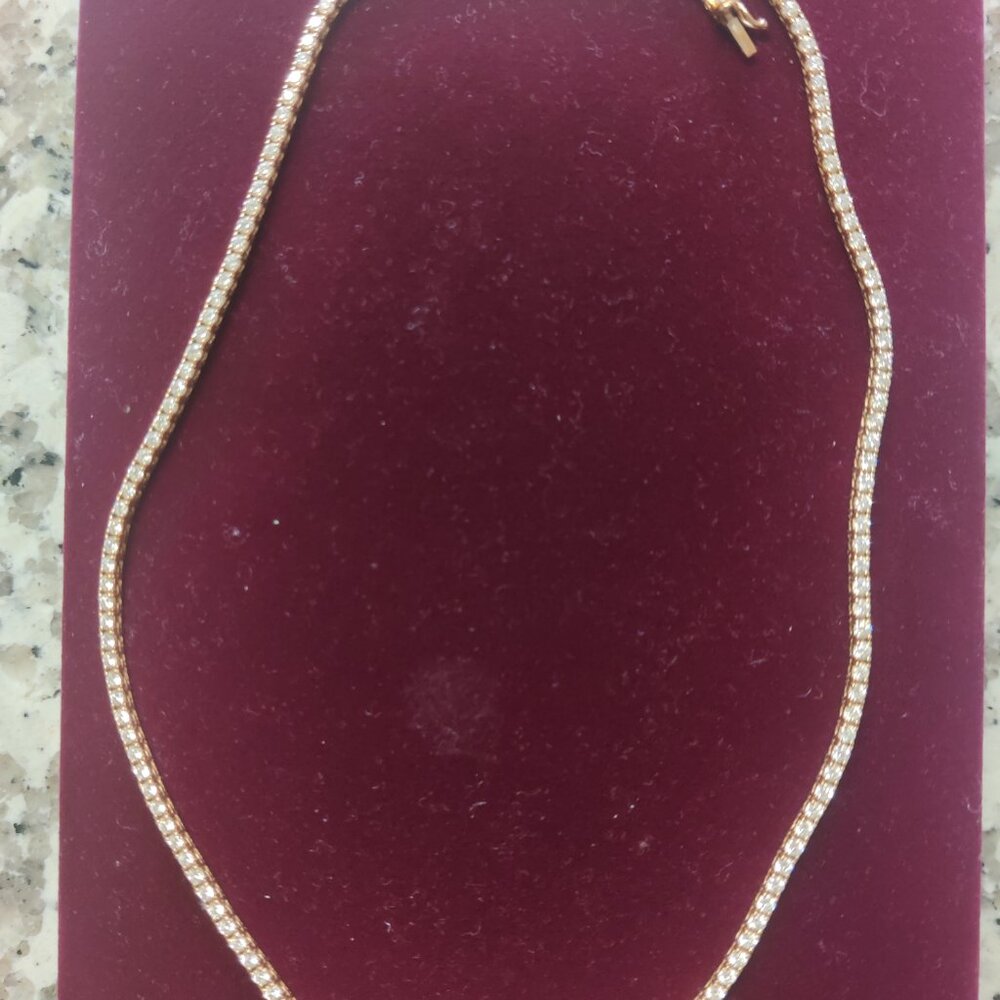 14k Diamond 5 ct Tennis Necklace - Picture 4 of 6